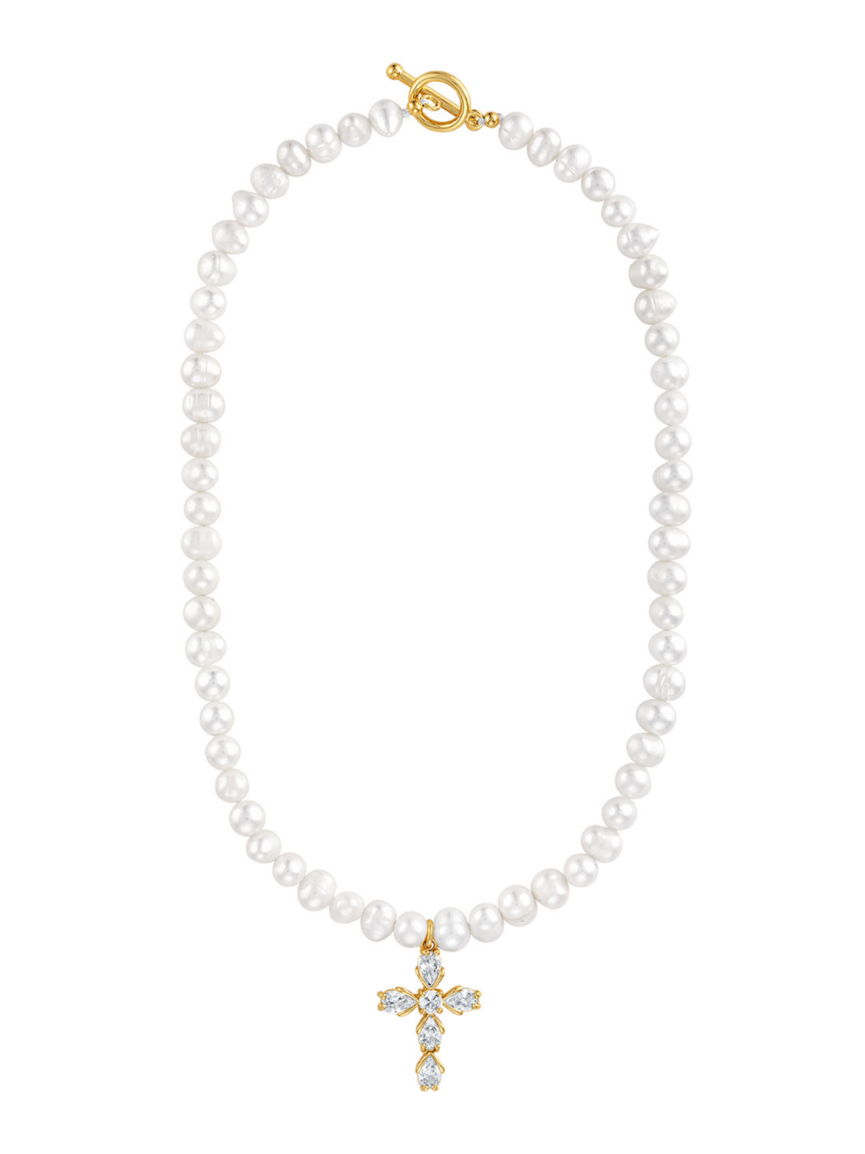 ネックレス・ペンダント White Lace Pearl Cross Necklace Bellena Pearl Cross Necklace – Kinsey Designs