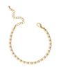 The Blakely Pearl Bracelet by Kinsey Designs features pearls and beads on a gold filled, adjustable 6.25" chain with a lobster clasp, shown on a white background.