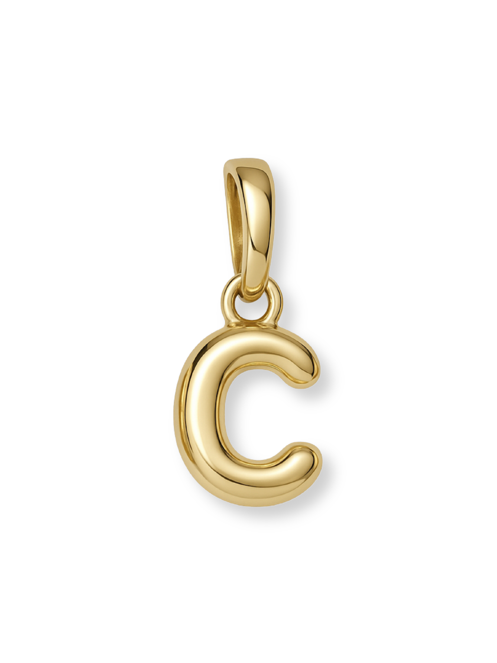 Gold Bubble Initial Clip Charm Letter C