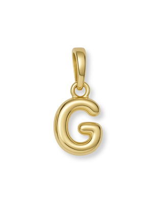 Gold Bubble Initial Clip Charm Letter G