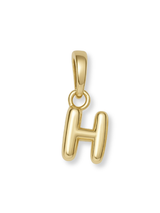 Gold Bubble Initial Clip Charm Letter H