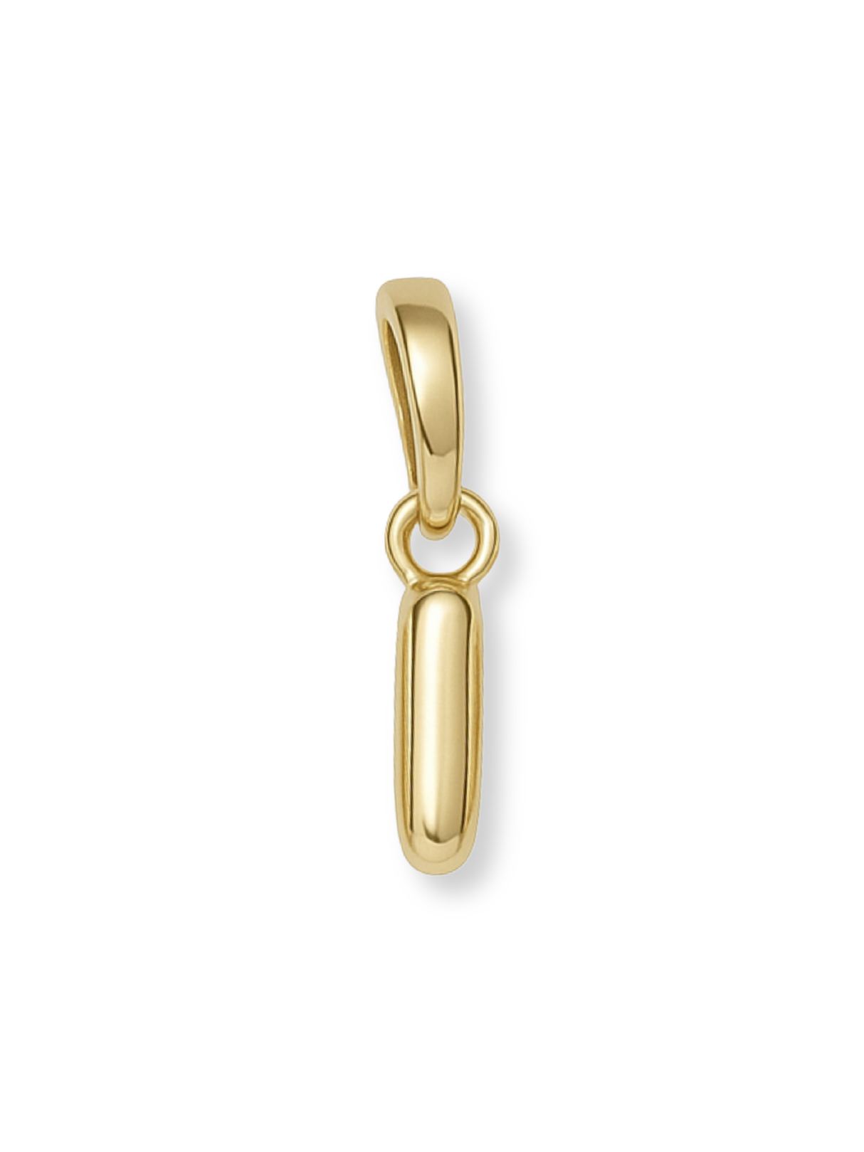 Gold Bubble Initial Clip Charm Letter I