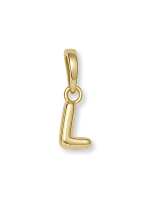 Gold Bubble Initial Clip Charm Letter L