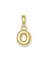Gold Bubble Initial Clip Charm Letter O