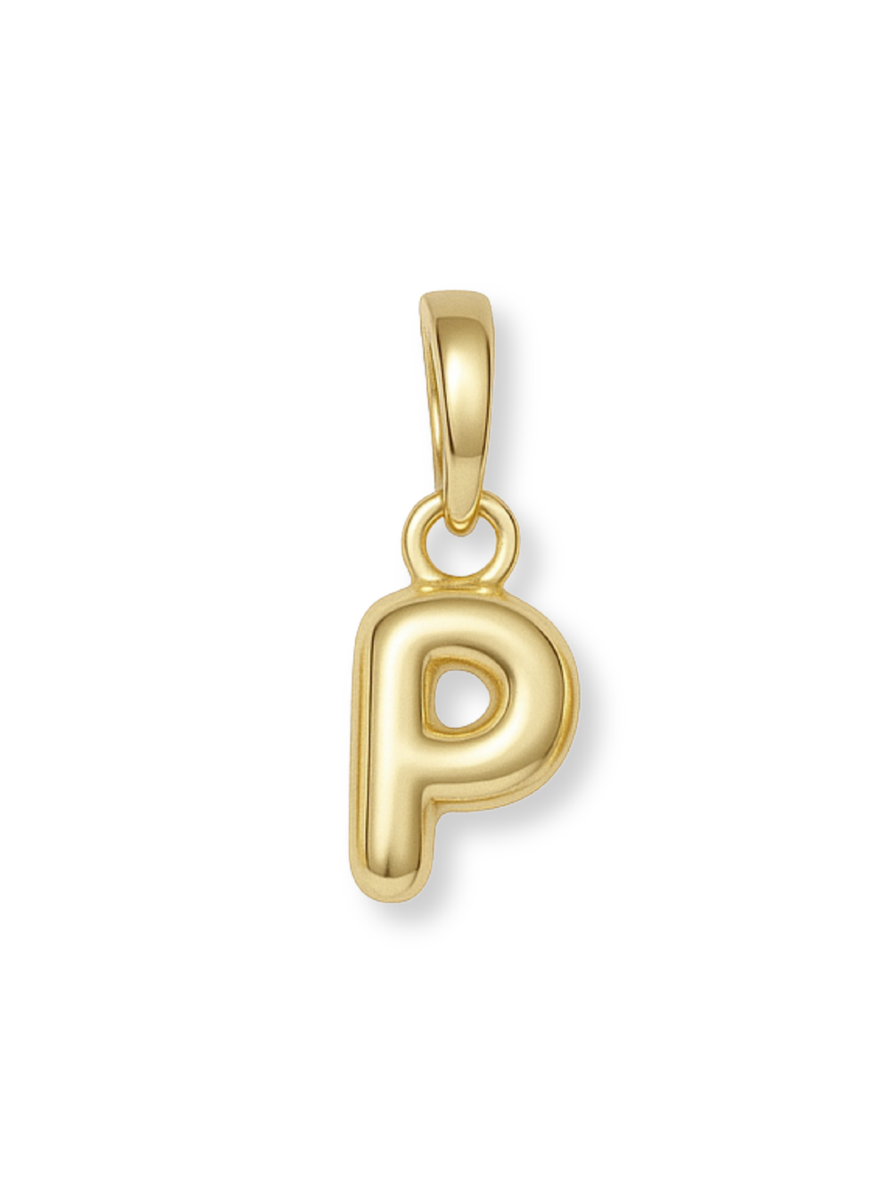 Gold Bubble Initial Clip Charm Letter P