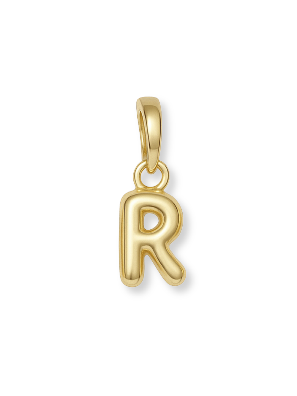 Gold Bubble Initial Clip Charm Letter R