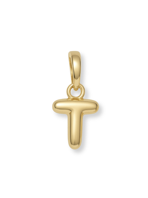 Gold Bubble Initial Clip Charm Letter T