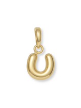 Gold Bubble Initial Clip Charm Letter U