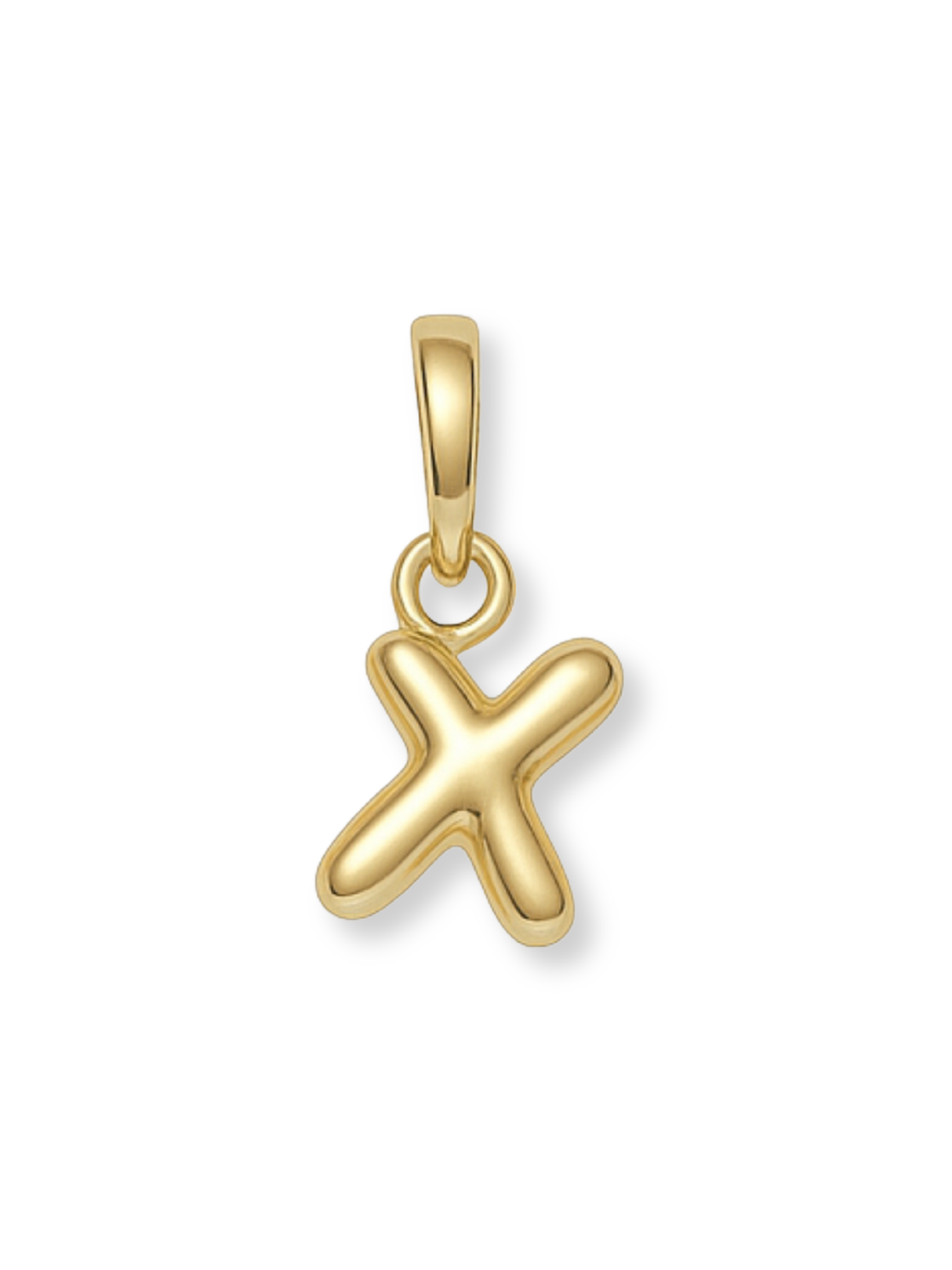 Gold Bubble Initial Clip Charm Letter X