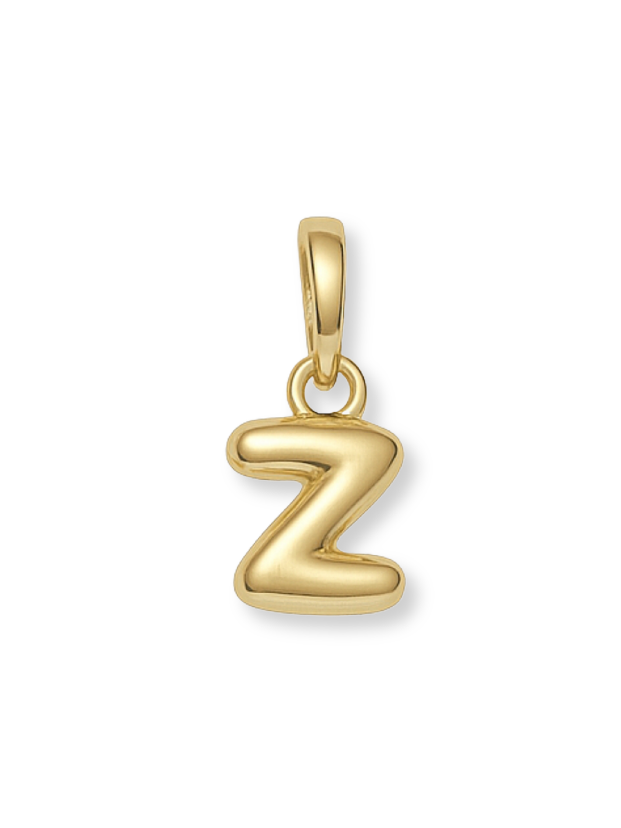 Gold Bubble Initial Clip Charm Letter Z