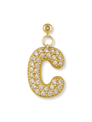 Bubble Letter Grip Charm Letter C