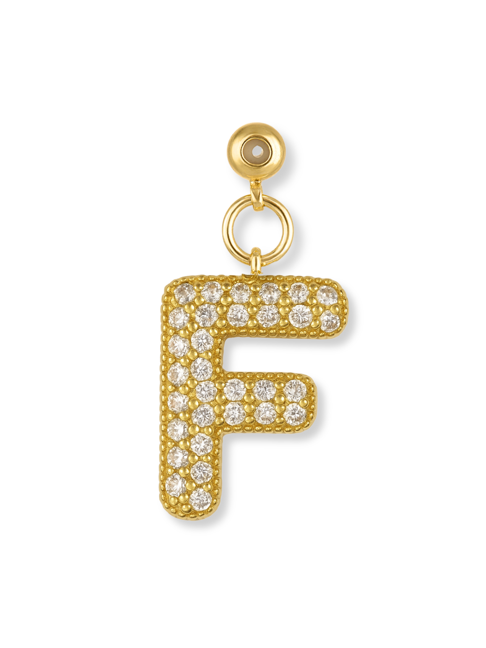 Bubble Letter Grip Charm Letter F