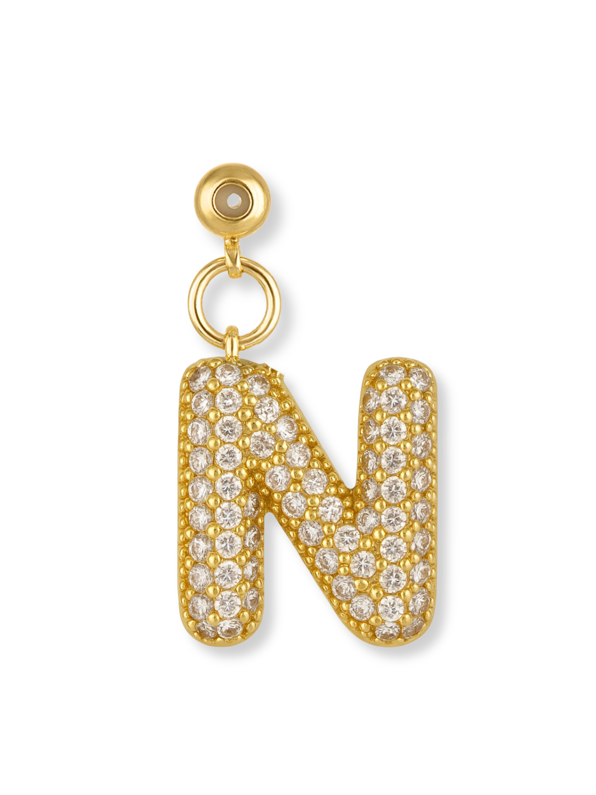 Bubble Letter Grip Charm Letter N