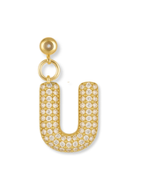 Bubble Letter Grip Charm Letter U