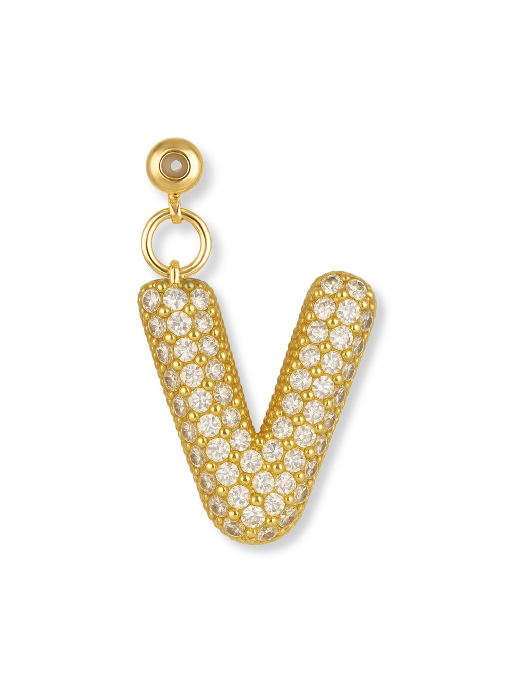 Bubble Letter Grip Charm Letter V