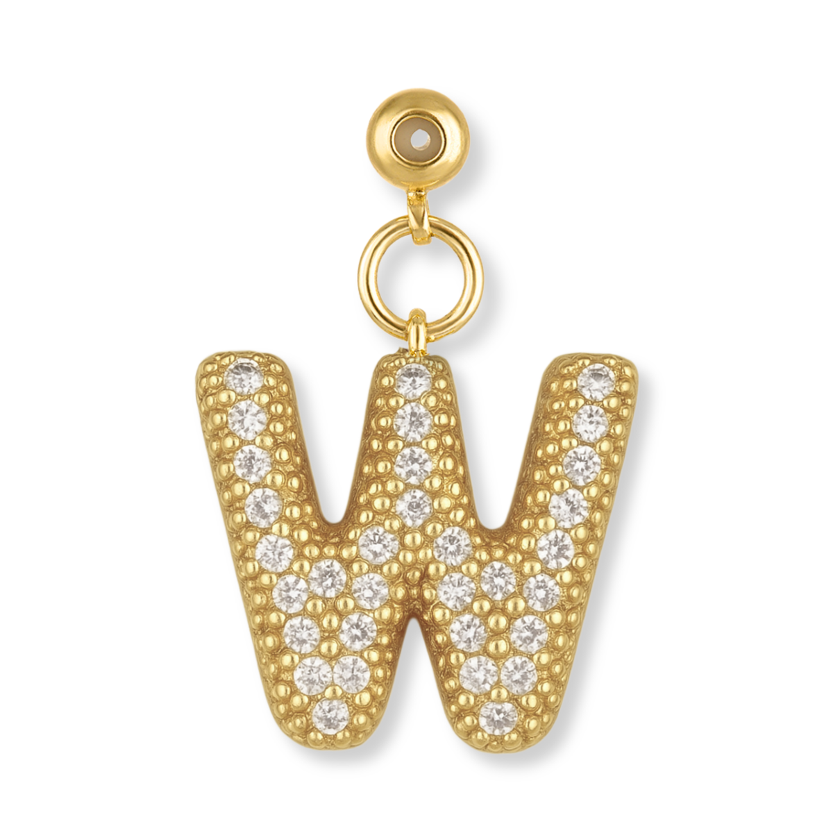 Bubble Letter Grip Charm Letter W – Kinsey Designs