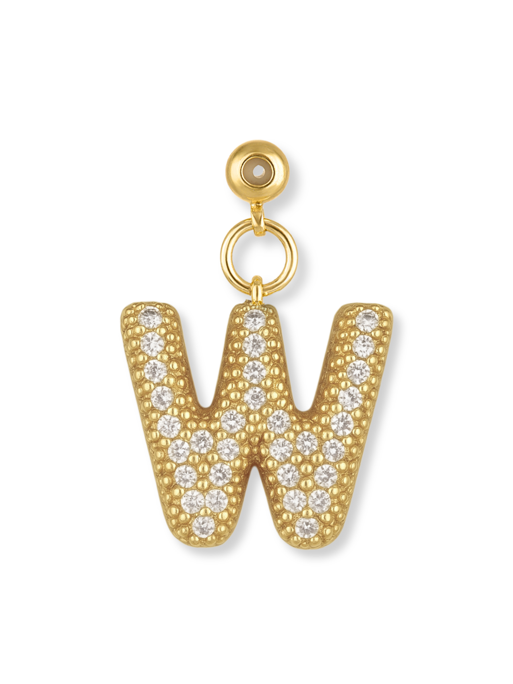 Bubble Letter Grip Charm Letter W