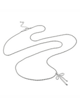 Bella Bow Necklace Silver