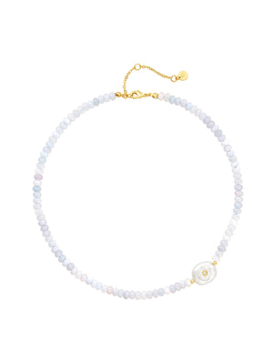 Britney Pearl Gemstone Necklace