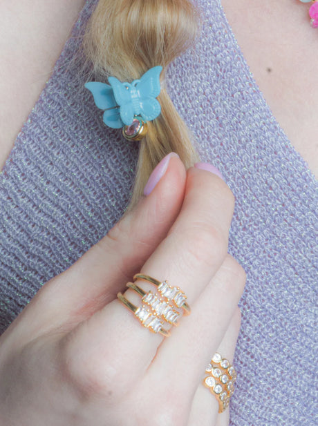 Brynlee Triple Band Baguette Ring