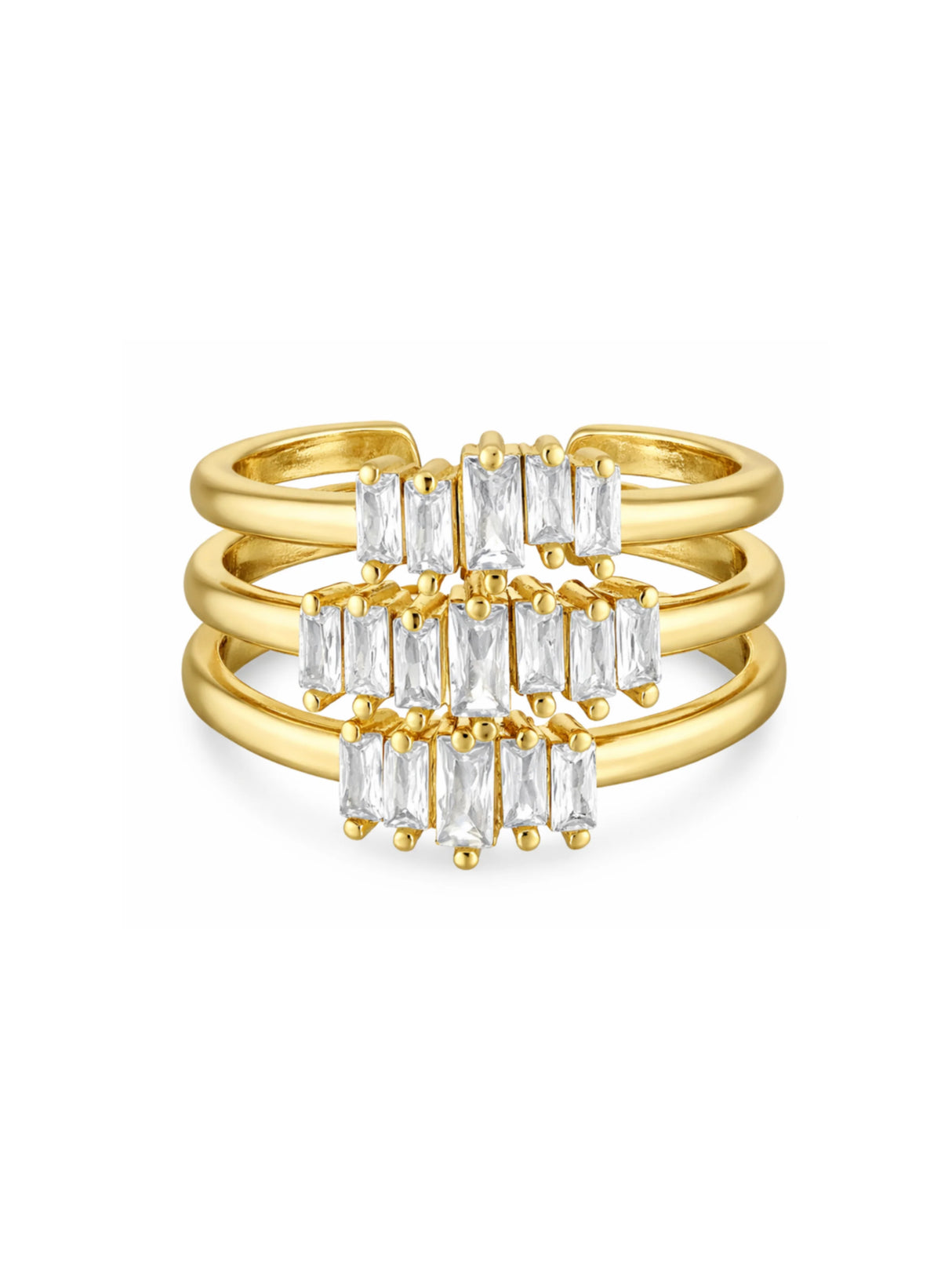 Brynlee Triple Band Baguette Ring