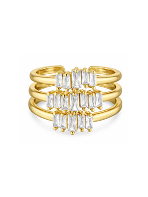 Brynlee Triple Band Baguette Ring
