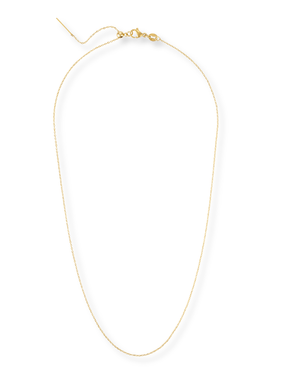 The Charm Necklace Dainty Chain by Kinsey Designs Archives features a thin gold-filled chain with a simple lobster clasp, showcased on a white background.