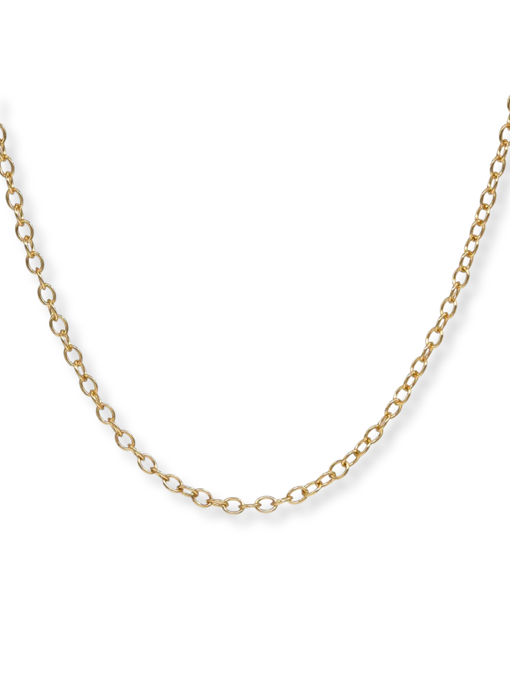 The Kinsey Designs Charm Necklace Link Chain features simple oval gold links and is clip charm compatible, perfect for creating your own personalized charm necklace.