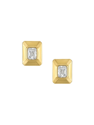 Camille Bezel Baguette Stud Earring