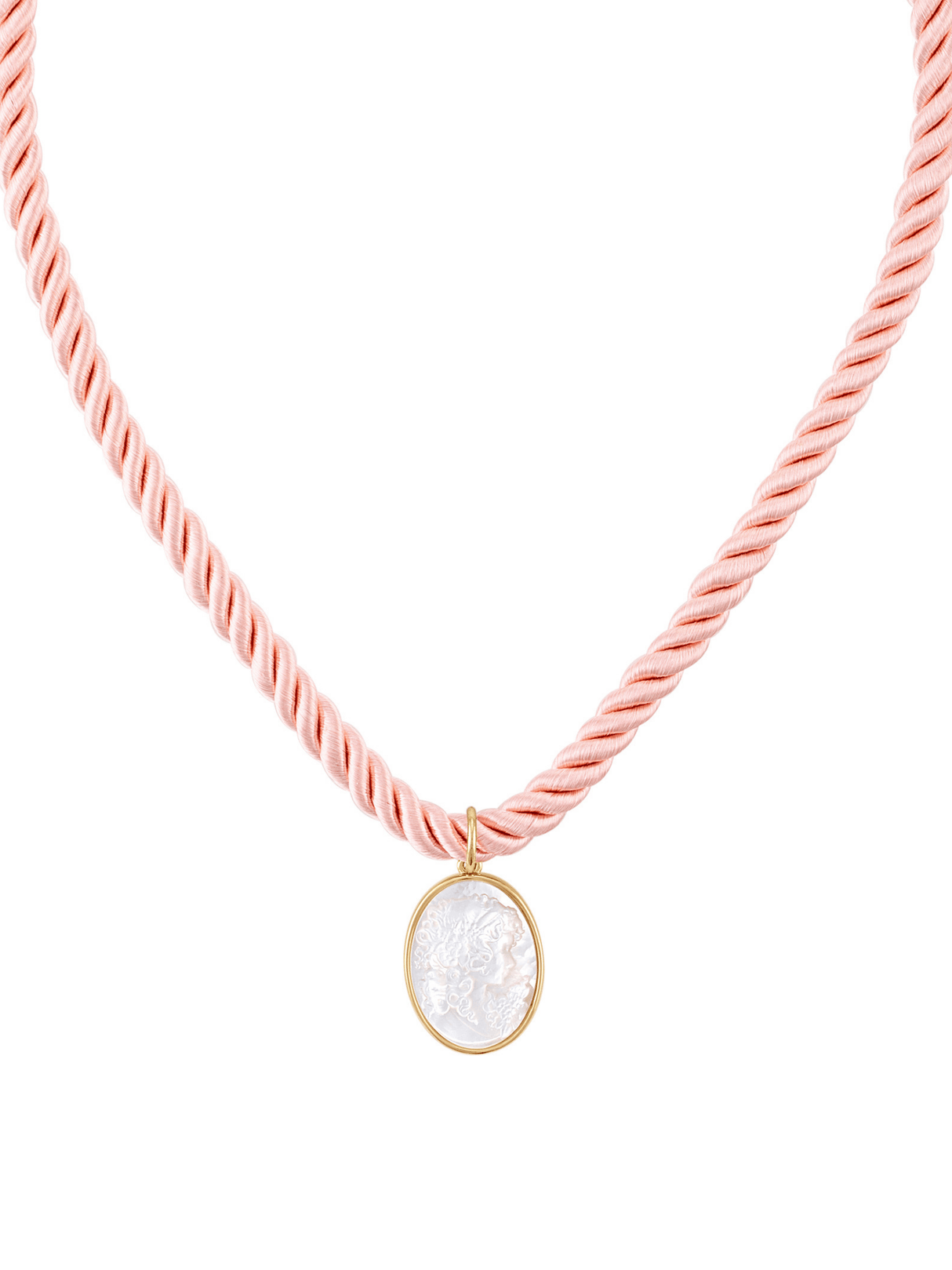 Daphne Cameo Rope Necklace Rose