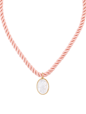 Daphne Cameo Rope Necklace Rose