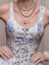 Daphne Cameo Rope Necklace Sky