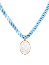 Daphne Cameo Rope Necklace Sky