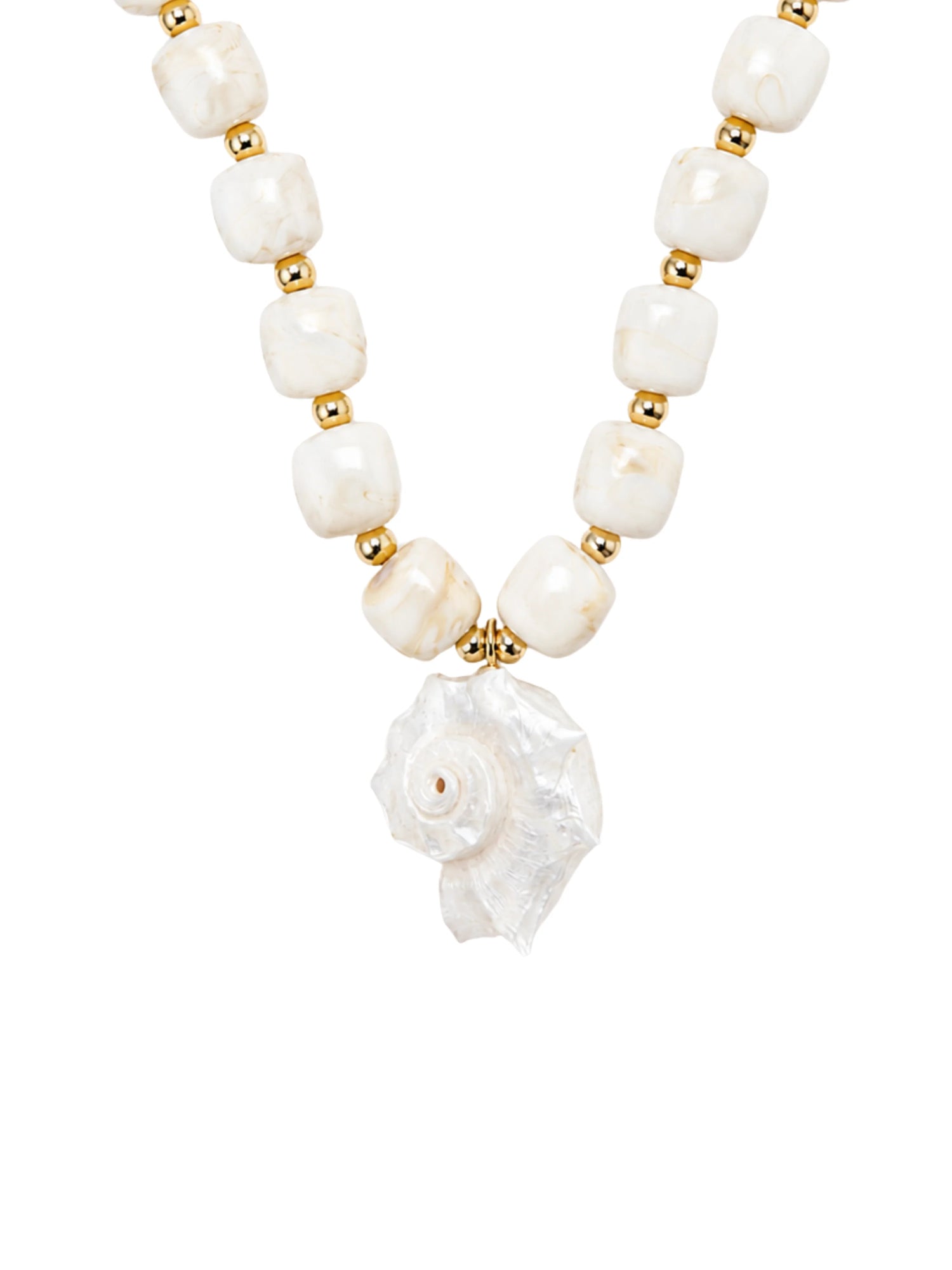Delaney Shell Pendant Gemstone Necklace