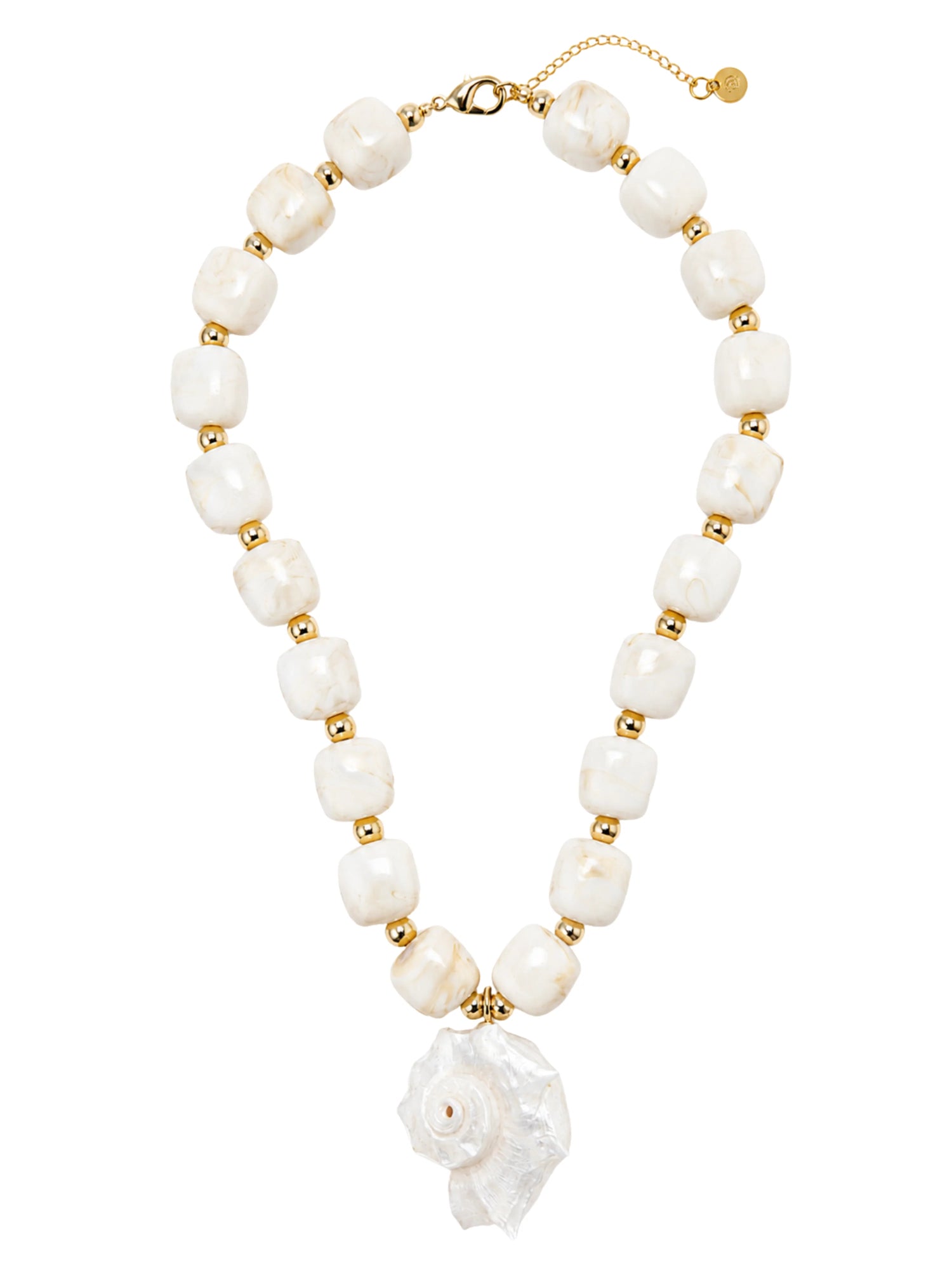Delaney Shell Pendant Gemstone Necklace