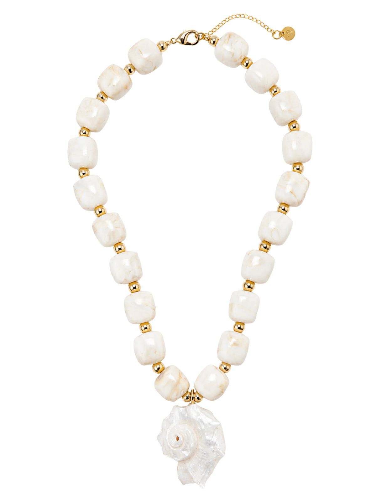 Delaney Shell Pendant Gemstone Necklace