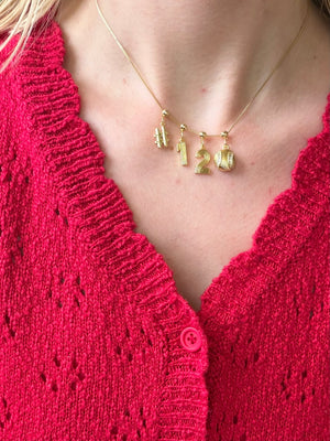 Lux Baseball Charm Necklace with Groove Grip Numbers