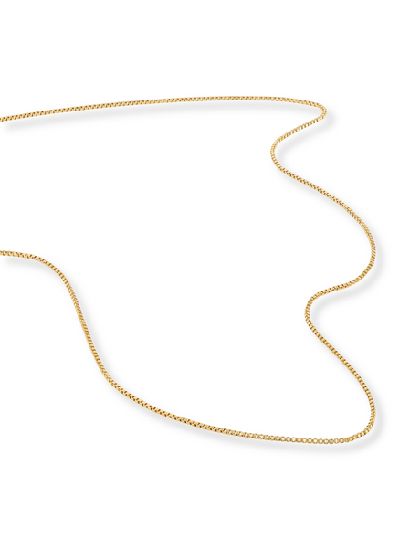 The Kinsey Designs Charm Necklace Box Chain is shown on a white background, ideal for layering or pairing with your favorite charm bar.
