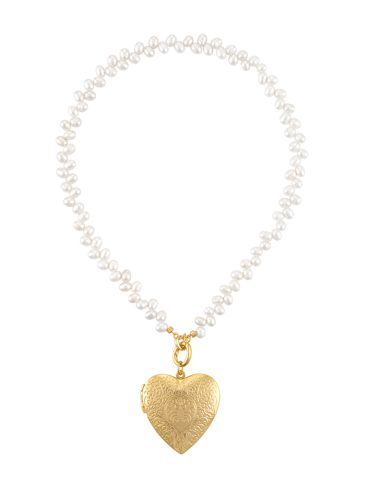 Eleanor Heart Locket Pearl Necklace