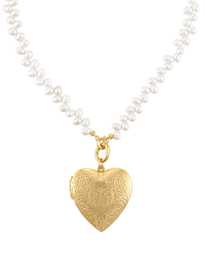 Eleanor Heart Locket Pearl Necklace