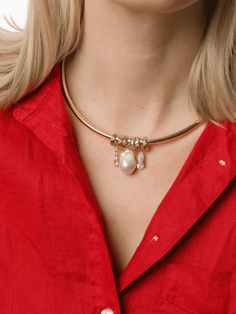 Elodie Baroque Freshwater Pearl Collar Pendant