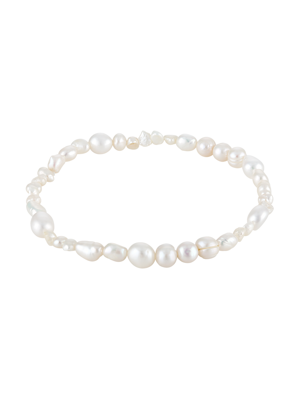 The Kinsey Designs Freshwater Pearl Stretch Bracelet features irregularly shaped white pearls, creating a delicate and elegant look.
