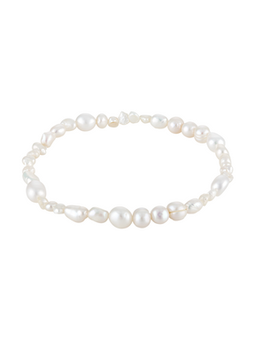 The Kinsey Designs Freshwater Pearl Stretch Bracelet features irregularly shaped white pearls, creating a delicate and elegant look.