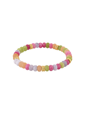 Gemstone Stretch Bead Bracelet Bold Multi