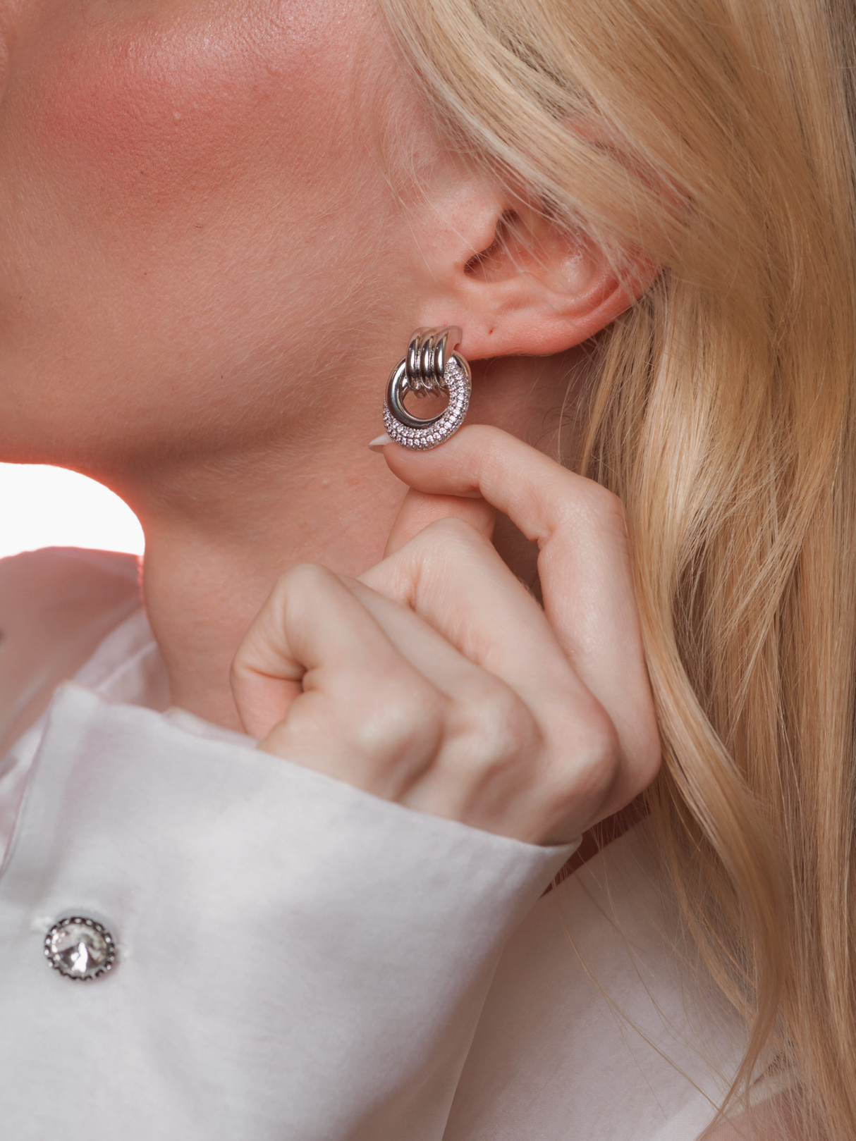 Gigi Knot Statement Earring Silver