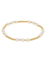 Graduating Pearl Stretch Bead Bracelet 4mm