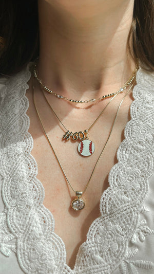 Game Day Baseball Necklace Stack - Set of 3