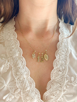 Football Charm Necklace with Groove Grip Numbers
