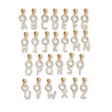 Kinsey Designs Archives Letter Grip Charms from A to Z arranged in rows on a white background, ideal for creating personalized jewelry.