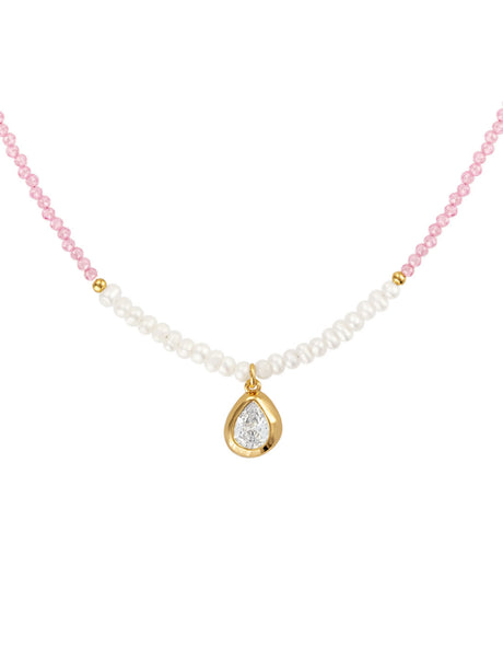 Juilette Pink Gemstone Pendant Necklace